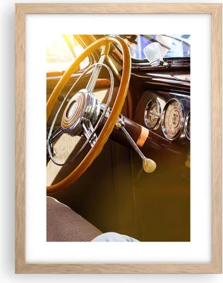 Produktbild von Gerahmtes Poster - Rahmen in heller Eiche - Auto Retro Vintage - 30x40 cm - Wand Bild - Wanddeko - Wandbilder - Kunstposter - Wandposter - Bilderrahmen - Bilder - Kunstdruck - P2NPA30x40-4939