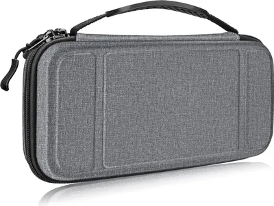 Produktbild von Fintie Tragetasche Kompatibel mit Nintendo Switch/Switch OLED Modell - [Stoßfeste] Hartschalen Aufbewahrung mit 10 Spielkartenhaltern, Reisetasche für Konsole und Zubehör, Grau