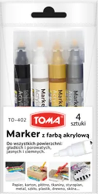 Produktbild von Acrylmarker Set 4 Farben mit 2,5 mm Spitze schnelltrocknend geruchsneutral