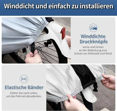 Produktbild von Famanu Fahrradhülle wasserdicht - Abdeckung für Fahrräder und kleine Motorräder