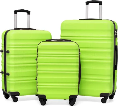 Produktbild von COOLIFE Hartschalen-Koffer Trolley Set, TSA-Schloss, 4 Rollen Grün