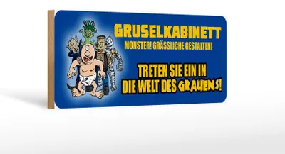 Produktbild von Holzschild Spruch 27x10cm Gruselkabinett