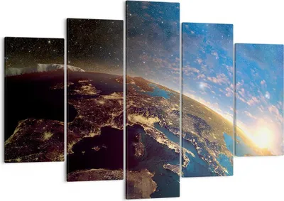 Produktbild von Bild auf Leinwand - Leinwandbild - Kosmos Erde - 150x100cm - Wand Bild - Wanddeko - Wandbilder - Leinwanddruck - Bilder - Kunstdruck - Wanddekoration - Leinwand bilder - Wandkunst - EA150x100-3809