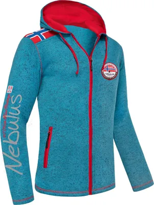 Zdjęcie produktu dla Nebulus kurtka polarowa NORSKA mężczyźni, ciepła kurtka polarowa, z długim zamkiem błyskawicznym, P5141 - Mężczyźni, turkusowo-czerwony, S
