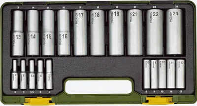 Produktbild von Proxxon Steckschlüsselsatz, mit Tiefbetteinsätzen, 20-teiliges Werkzeug-Set