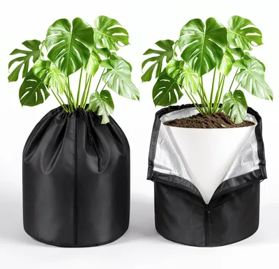 Zdjęcie produktu dla Peviasot 2er Set, ochrona korzeni roślin, 70x65 cm, czarny, ochrona przed mrozem, ochrona roślin drzewiastych i roślin doniczkowych, do ogrodu i tarasu