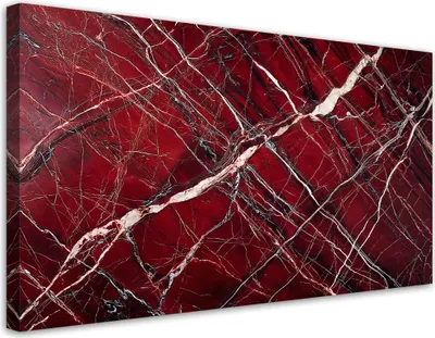 Produktbild von Leinwandbild Rot Marmor mit Gold Glamour-Stil 120x60 Feeby Rot bild für die wand bereit zum aufhängen