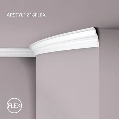 Produktbild von Eckleiste NMC Z18 Flex ARSTYL Noel Marquet flexible Zierleiste Stuckleiste Modernes Design weiß 2 m