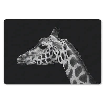 Produktbild von MuchoWow® Mauspad Mousepad Tiere - Giraffe - Schwarz - Weiß 27x18 cm - Mousepads - Maus Mat - Pad - Mausunterlage - Büroartikel - Desk Matten