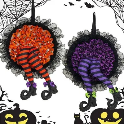 Produktbild von Halloween-Wanddekorationen mit Bein-Modell - 2 Stück - Wanddekorationen und Feiern