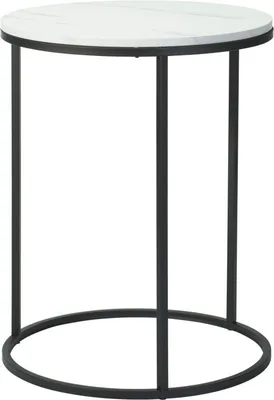Immagine prodotto di Set di 2 tavoli pieghevoli bianco/marmo 40+50 cm