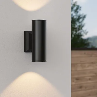 Image de HOFTRONIC - Applique murale LED 2x GU10 IP65 Dimmable Noir Up & Downlight