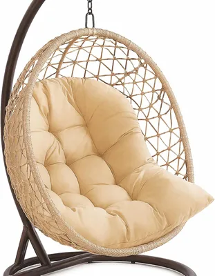 Image de Coussin pour fauteuil suspendu, 120x60 cm, en polyrotin, rembourrage épais, résistant aux intempéries, pour jardin