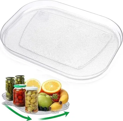 Produktbild von Kühlschrank Drehteller Organizer, Küchen Organizer Drehbar, Drehplatte, Lebensmittel - SPINTRAY
