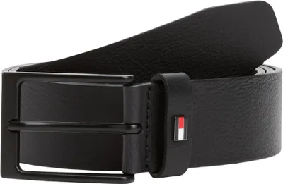 Obrázek produktu pro Pánský kožený pásek Tommy Hilfiger Layton, šířka 3,5 cm, černý, délka 90 cm