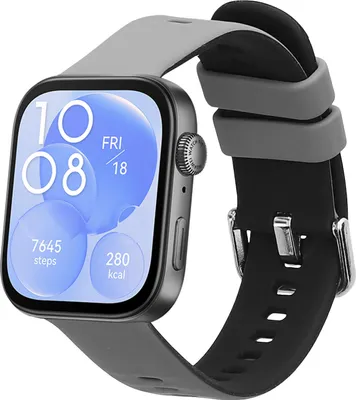 Produktbild von kwmobile Silikon Uhrenarmband für Huawei Watch Fit 3 / Fit 4 Armband - Ersatzarmband für Fitnesstracker - Wechselarmband Smartwatch - Schwarz Grau