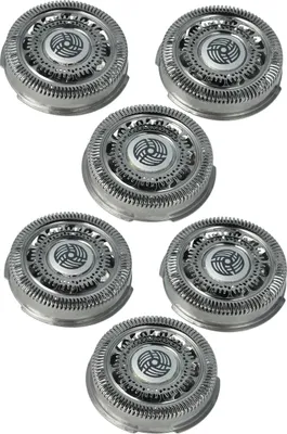 Produktbild von vhbw 6x Ersatz-Scherköpfe kompatibel mit Philips S9511, S9521, S9781, S9700, S9711, S9721, S9731, S9311, S9371 Elektrorasierer ersetzt SH90, Silber