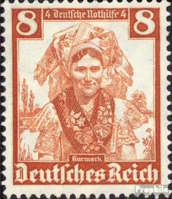 Produktbild von Briefmarken Deutsches Reich 1935 Mi 592 mit Falz Nothilfe:Volkstrachten