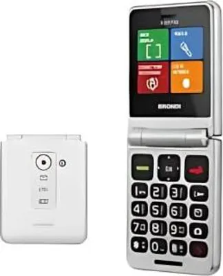 Immagine prodotto di Brondi Flipper Telefono Cellulare per Anziani Bianco Flip Attivo Dual SIM
