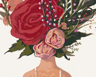 Produktbild von Zuty - Malen nach Zahlen - BLUMENFRAU UND ROSEN, 40x50 cm, ohne Keilrahmen