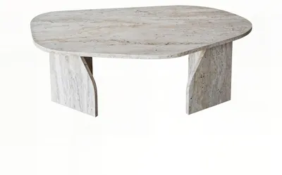 Produktbild von Skye Decor, Rock - Travertine, Couchtisch, 100 % Melaminbeschichtete Spanplatten, Travertin, 105 x 65 x 35 cm