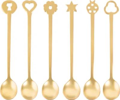 Produktbild von Sambonet Set 6 Partylöffel Portafort./PVD Gold 52649G22