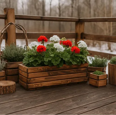 Produktbild von HolzGarden Pflanzkübel Holz Rechteckig 118x25x25 cm Imprägniert Farbe Ebenholz Wetterfest Blumenkasten Blumentopf Balkon Garten Pflanzkasten 43l