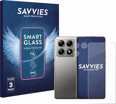 Produktbild von 3x Savvies Schutzglas Folie für Xiaomi 14T Pro (Display+Kamera) 9H Panzer Schutzfolie Glas Displayschutz klar transparent