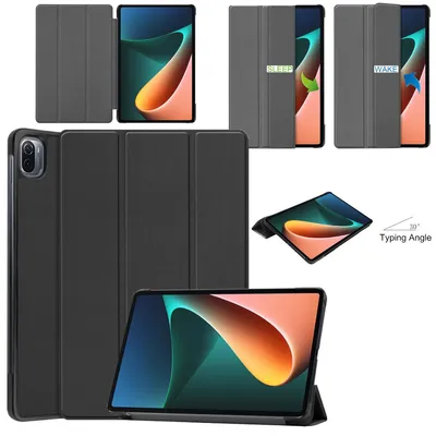 Image de Étui pour tablette Xiaomi Mi Pad 5 / 5 Pro 11 pouces, 3 volets, Wake UP Smart, noir