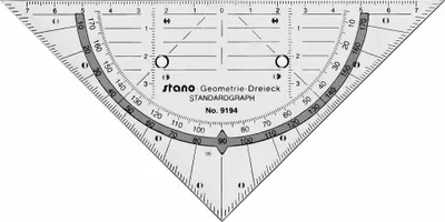 Produktbild von Standardgraph Geometriedreieck stano 16 cm, mit abnehmbaren Griff