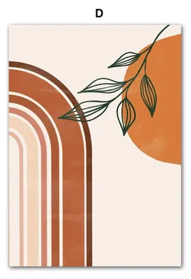 Produktbild von Poster Boho Abtrakt Boho · Berge Sonne | Bilder Wohnzimmer | Wandbilder Schlafzimmer | Deko Print ohne Rahmen | Bilder  Kunstdruck · Motiv D · 15 × 20 cm