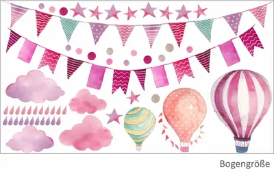 Produktbild von 015 Wandtattoo Girlande rosa - 1750 x 980 mm