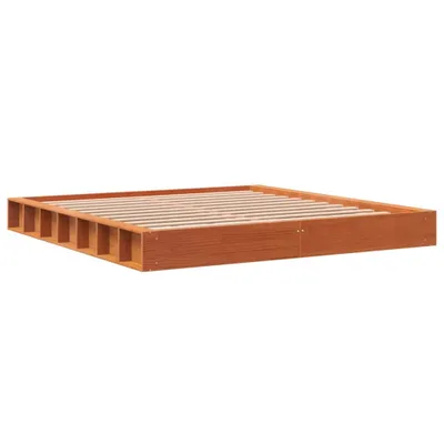 Image de Cadre de lit sans matelas cire marron 180x200cm bois pin massif
