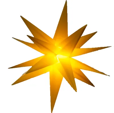 Produktbild von LED Kunststoffstern gelb 25cm Batterie 6/18h Timer IP44 außen 35499