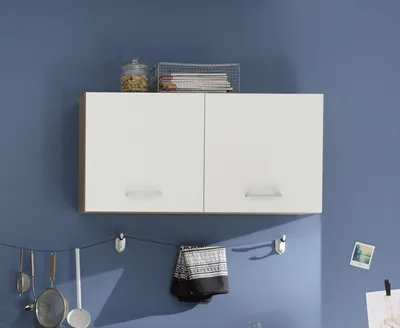 Produktbild von ANDY Moderner Hängeschrank Küche 2-türig in Eiche Sonoma Optik Weiß matt Kitchen