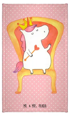 Produktbild von Mr. & Mrs. Panda Handtuch Einhorn Prinzessin - Rot Pastell - Geschenk, Frotteehandtuch, Klein, Unicorn, Mini-Handtuch, Geburtstagsgeschenk, Geburtstag, Gästetuch, Monat