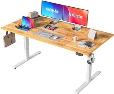 Produktbild von Elektrisch höhenverstellbarer Schreibtisch 160x80 cm - Steh-Sitz-Schreibtisch mit Memory-Funktion - Höhenverstellbarer Computertisch - Gaming-Schreibtisch