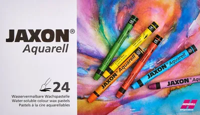 Produktbild von Honsell 49424 - Jaxon Aquarell Wachspastellkreide, wasservermalbar, 24er Set im