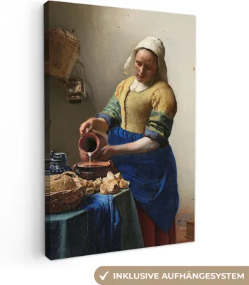 Obrázek produktu pro OneMillionCanvasses® - Obraz na plátně - Dojička - Obraz od Johannes Vermeer, nástěnná malba, nástěnné dekorace obrazy obývací pokoj, 20x30cm