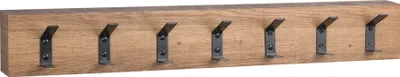 Produktbild von Garderobe / Wandgarderobe Lima 2 in braun - MDF, Metall - Länge 70cm, Breite 5cm, Höhe 10cm