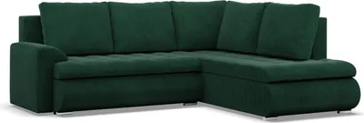 Produktbild von Rechts Ecksofa mit Schlaffunktion Foresta, Ottomane,  Cord - Dunkelgrün