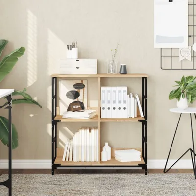 Produktbild von Bücherregal - Standregal - Aktenregal - Sonoma-Eiche 78,5x33x82 cm - Holzwerkstoff - Wohnzimmerschrank CC29889