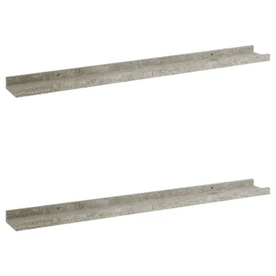 Image de vidaXL Étagères murales 2 pcs. Gris béton 80x9x3 cm