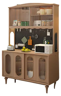 Obrázek produktu pro Designová kuchyňská vitrína z hnědého dřeva – stylová vitrína – nábytek