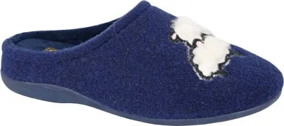 Produktbild von Sleepers - Damen Hausschuhe "Suzie", Schaf, Memory-Schaum DF2306 (40,5 EU) (Marineblau)