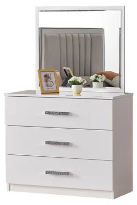Productafbeelding van Make-up tafel, commode, spiegel, witte design make-up tafel