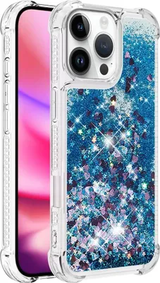 Produktbild von iPhone 16 Pro Hülle - Coverup Liquid Glitzer Back Cover - Blau