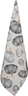 Produktbild von Unyqoos® Clayre & Eef Geschirrtuch 50x70 cm Baumwolle Grau mit Kürbis‑Motiv, Küchenhandtuch für Herbstdeko