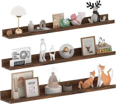 Immagine prodotto di Famanu Wandregal Rustikal - Set di 3 pezzi - Marrone - Legno - 90 cm