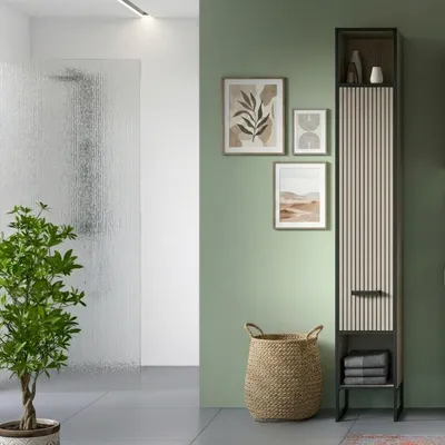 Immagine prodotto di Calicosy - Colonna bagno 1 anta 2 nicchie cachemire H192 cm - AURA